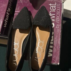 Sugar Women's Black Textured Flats